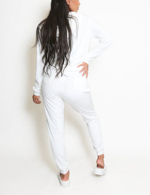 Velvet Hooded Sweatshirt And Joggers Set