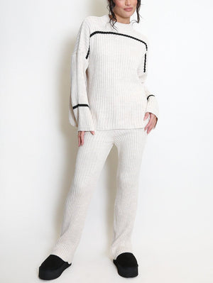 Ribbed Knit Jumper And Trouser Set