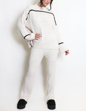 Ribbed Knit Jumper And Trouser Set