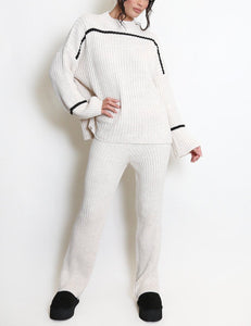 Ribbed Knit Jumper And Trouser Set