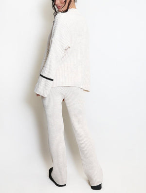 Ribbed Knit Jumper And Trouser Set