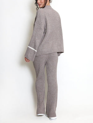 Ribbed Knit Jumper And Trouser Set