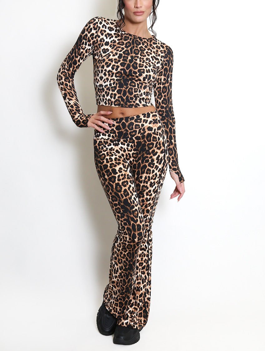Leopard Crop Top & Legging Set