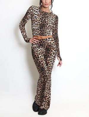 Leopard Crop Top & Legging Set
