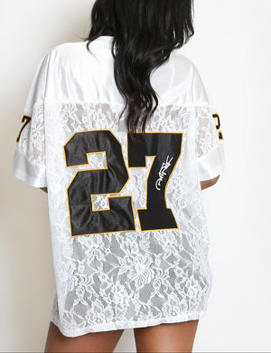 27 Slogan V Neck Varsity Top
