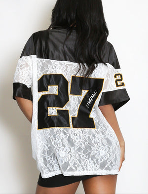 27 Slogan V Neck Varsity Top