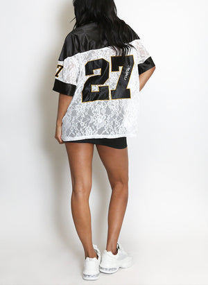 27 Slogan V Neck Varsity Top