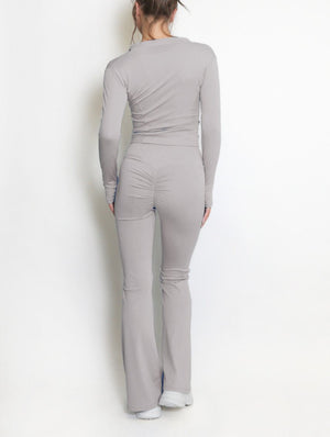 Active Zip Top And Push Up Flare Trouser Set