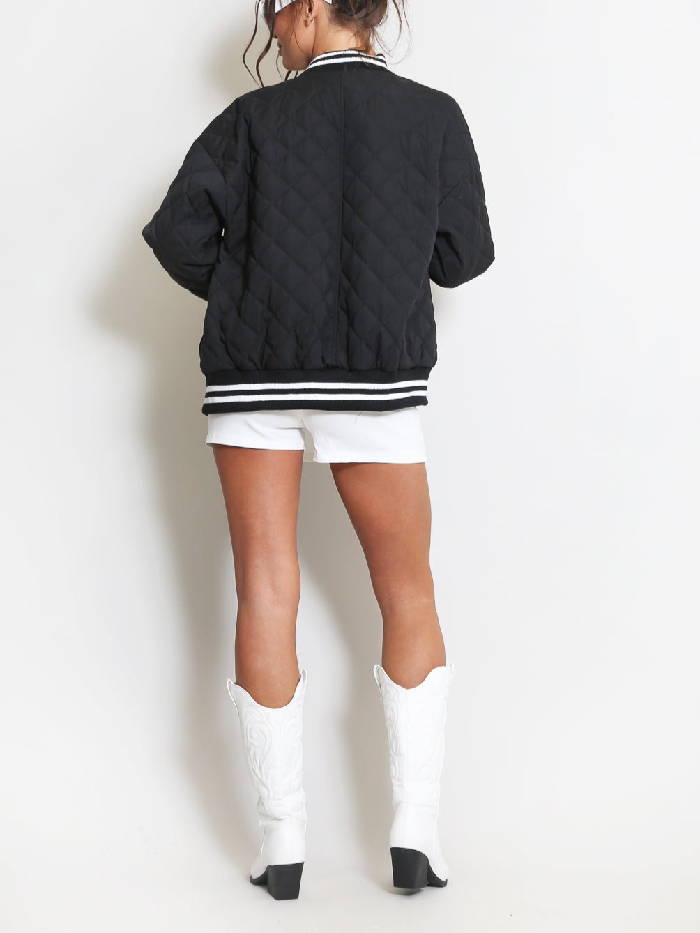Chicago Slogan Quilted Jacket