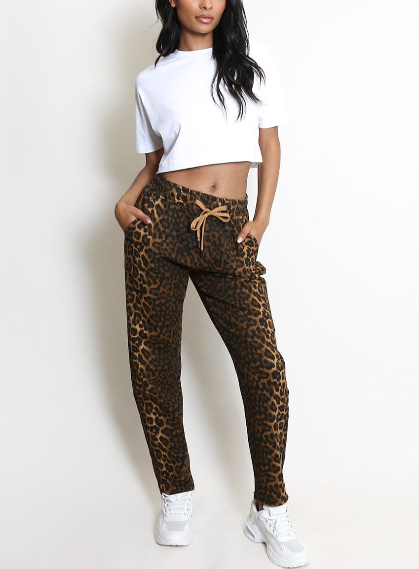 Leopard Denim Joggers
