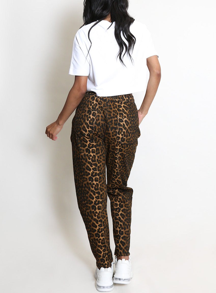 Leopard Denim Joggers