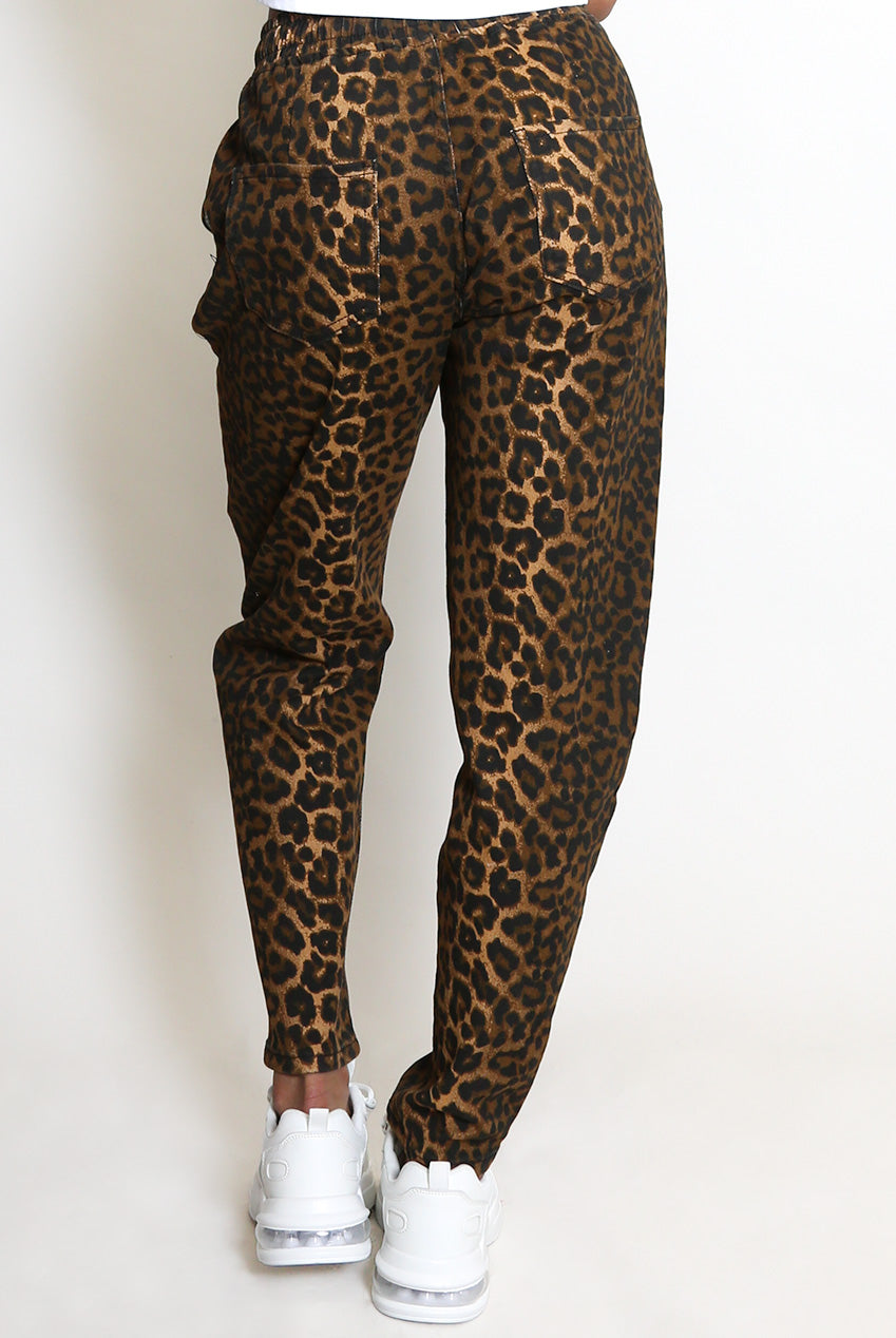 Leopard Denim Joggers