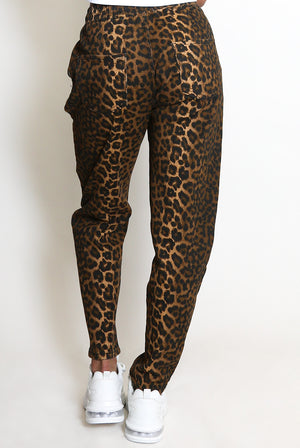Leopard Denim Joggers