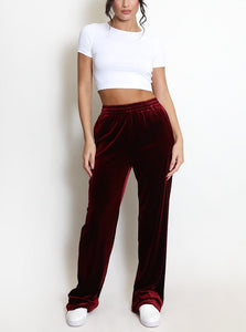 Wide Leg Velvet Trousers