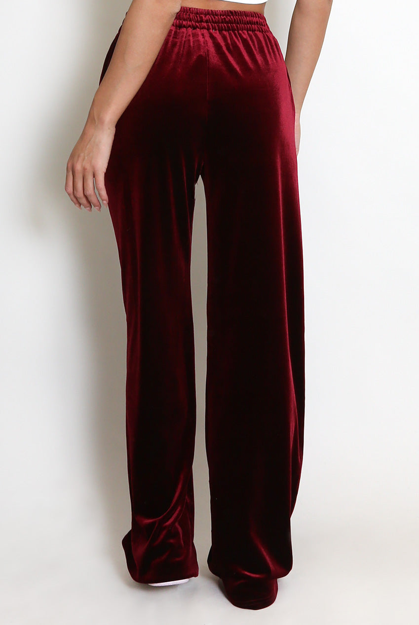Wide Leg Velvet Trousers