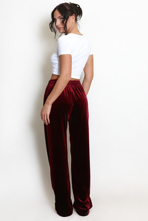 Wide Leg Velvet Trousers