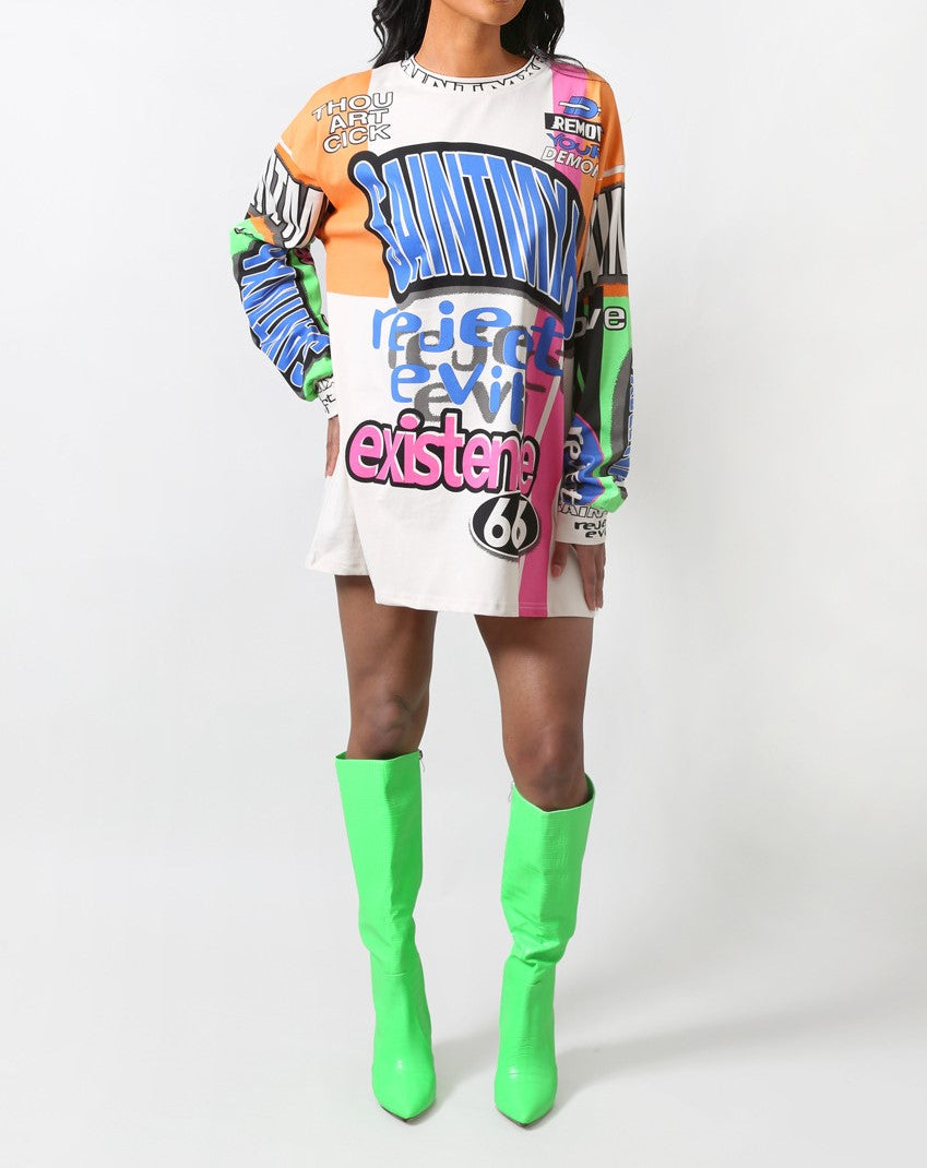 Graphic Slogan Sweatshirt Dress