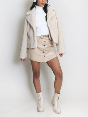 Faux Fur Lapel Coat