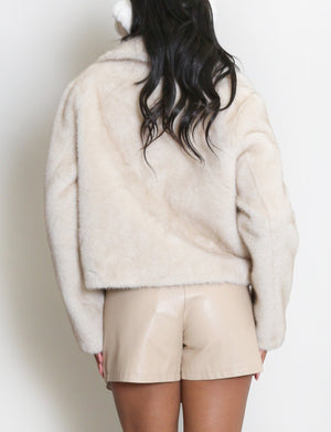 Faux Fur Lapel Coat