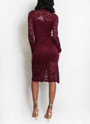 Crochet Slit Midi Dress
