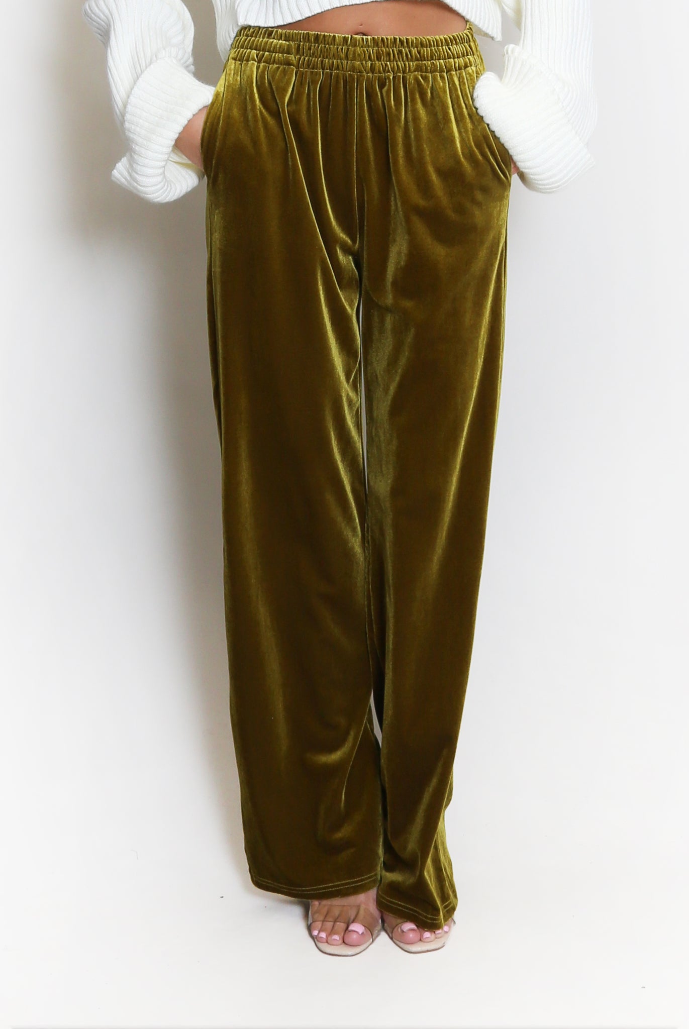 Wide Leg Velvet Trousers