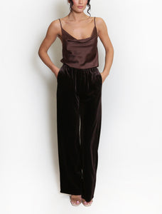 Wide Leg Velvet Trousers