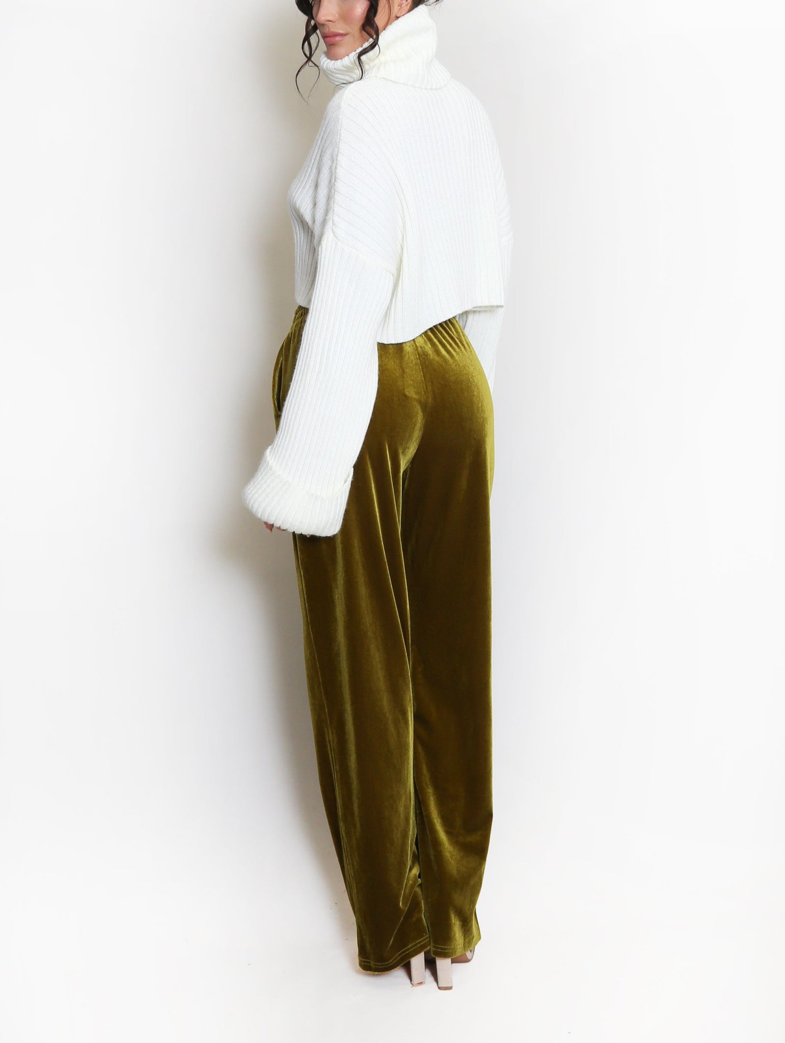 Wide Leg Velvet Trousers