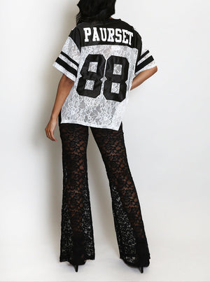 88 Slogan V Neck Varsity Top