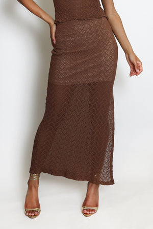 Lattice Texture Sleeveless Top & Maxi Skirt Set