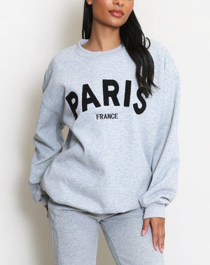 PARIS Embossed Sweatshirt