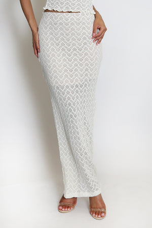 Lattice Texture Sleeveless Top & Maxi Skirt Set