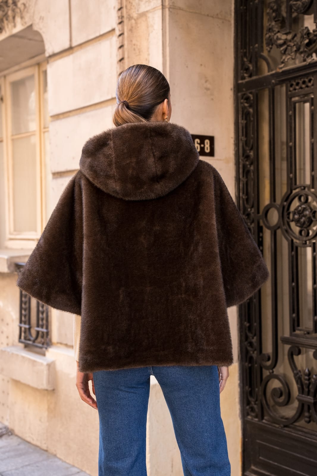 Luxe Faux Fur Hooded Cape