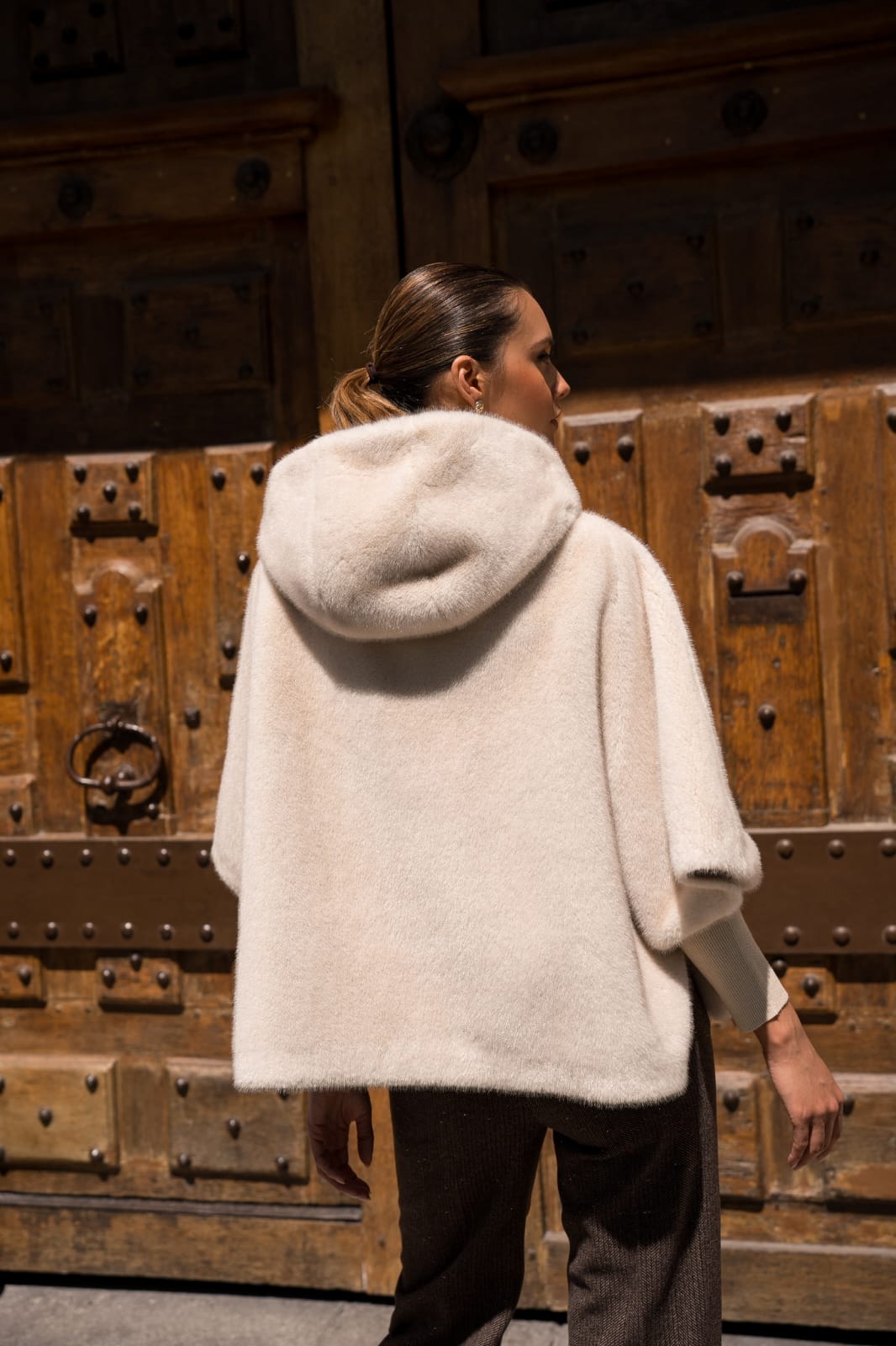 Luxe Faux Fur Hooded Cape
