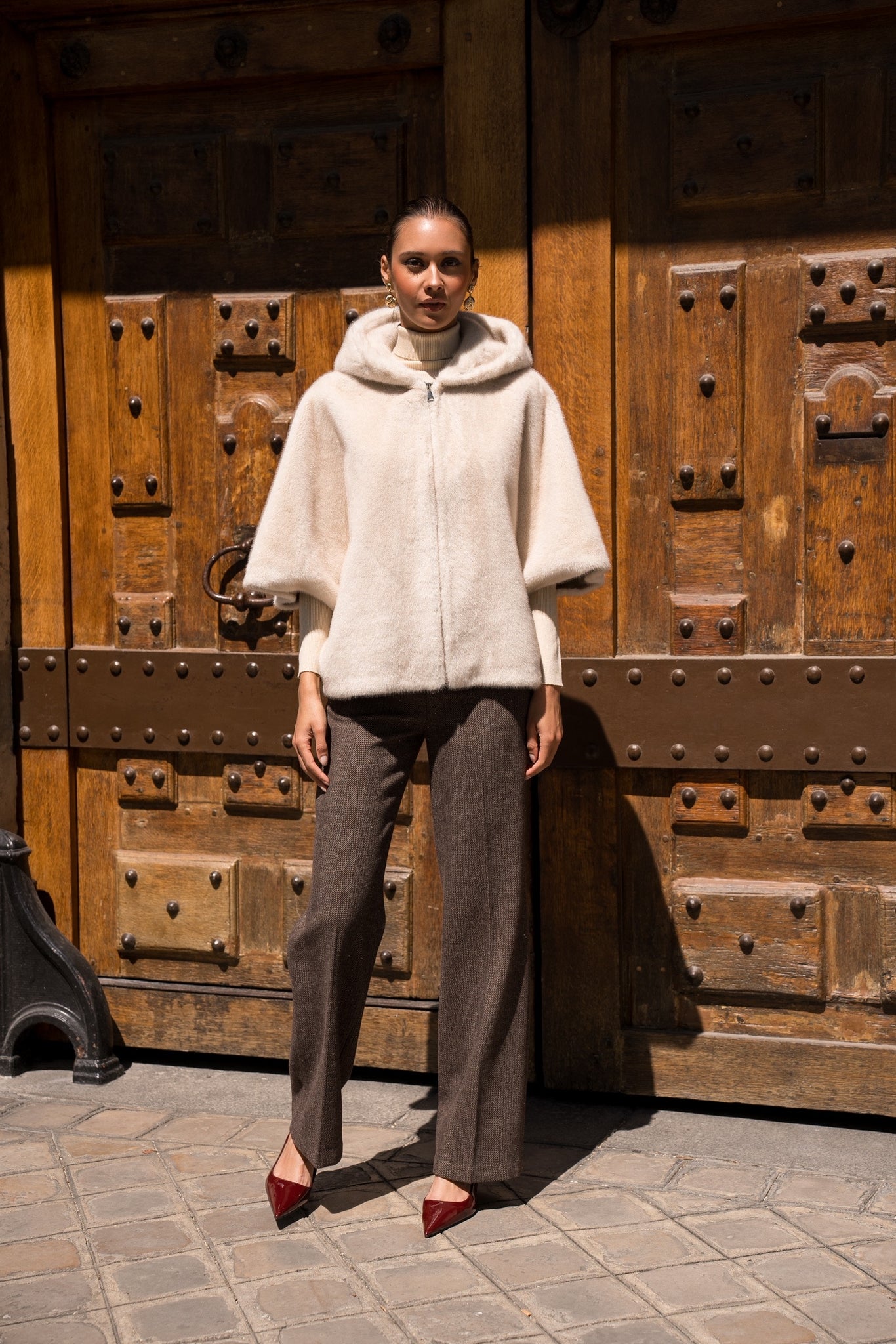 Luxe Faux Fur Hooded Cape