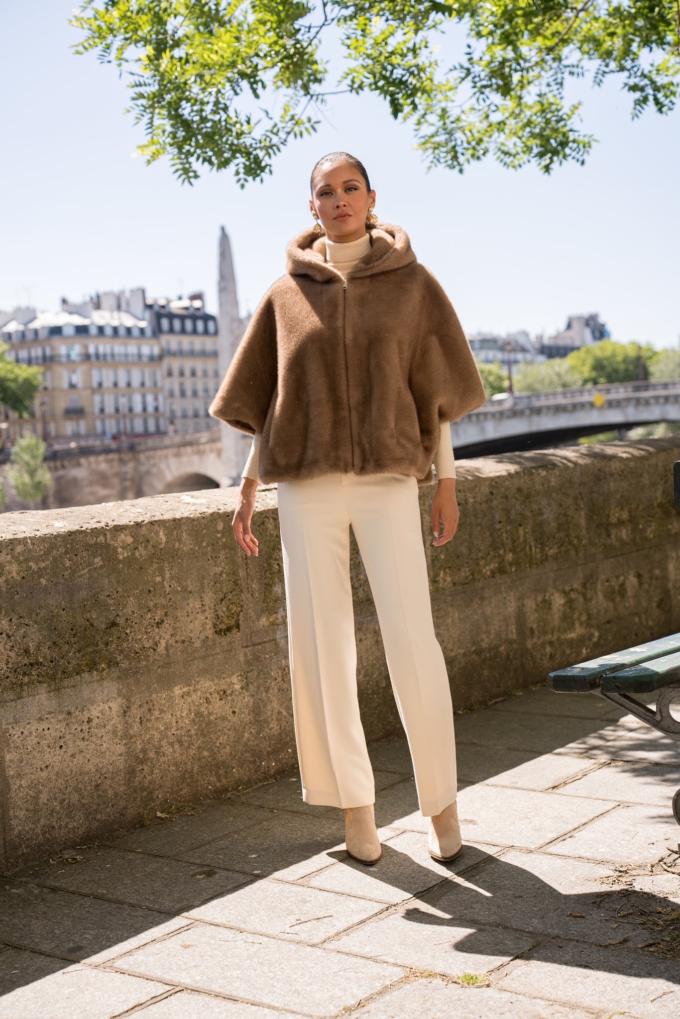 Luxe Faux Fur Hooded Cape