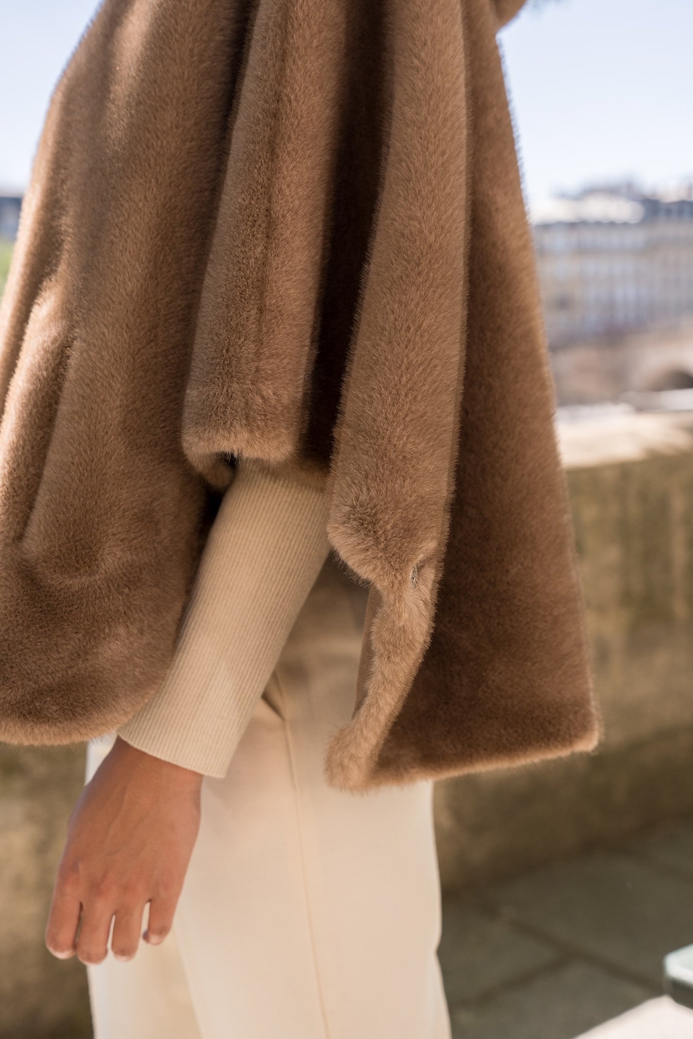 Luxe Faux Fur Hooded Cape