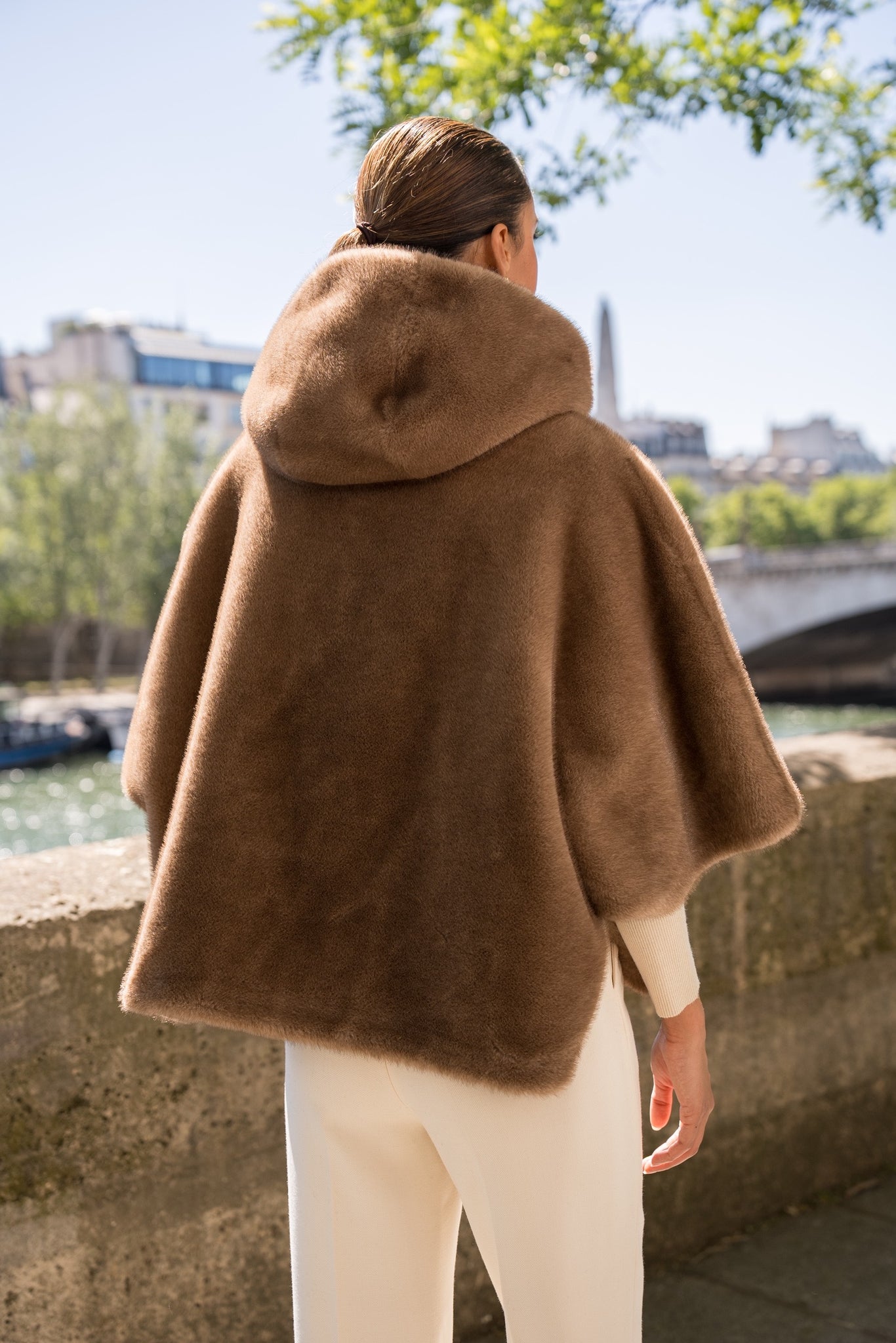 Luxe Faux Fur Hooded Cape