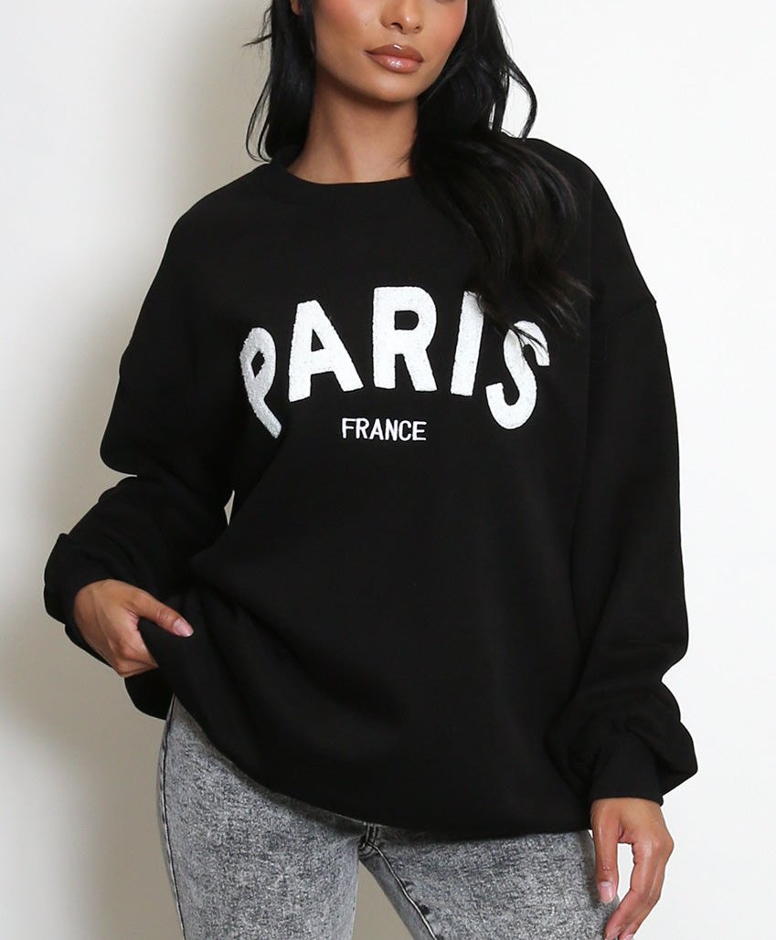 PARIS Embossed Sweatshirt