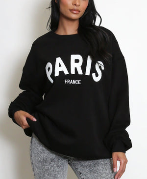 PARIS Embossed Sweatshirt