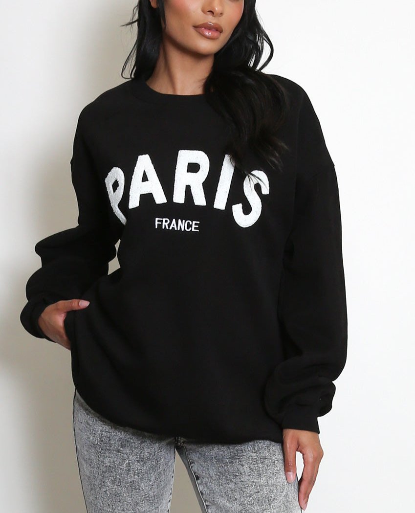 PARIS Embossed Sweatshirt