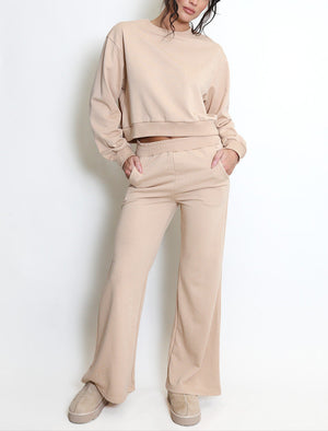 Studs Sweatshirt & Wide Leg Trousers