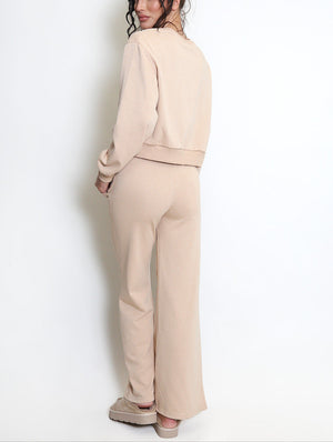 Studs Sweatshirt & Wide Leg Trousers