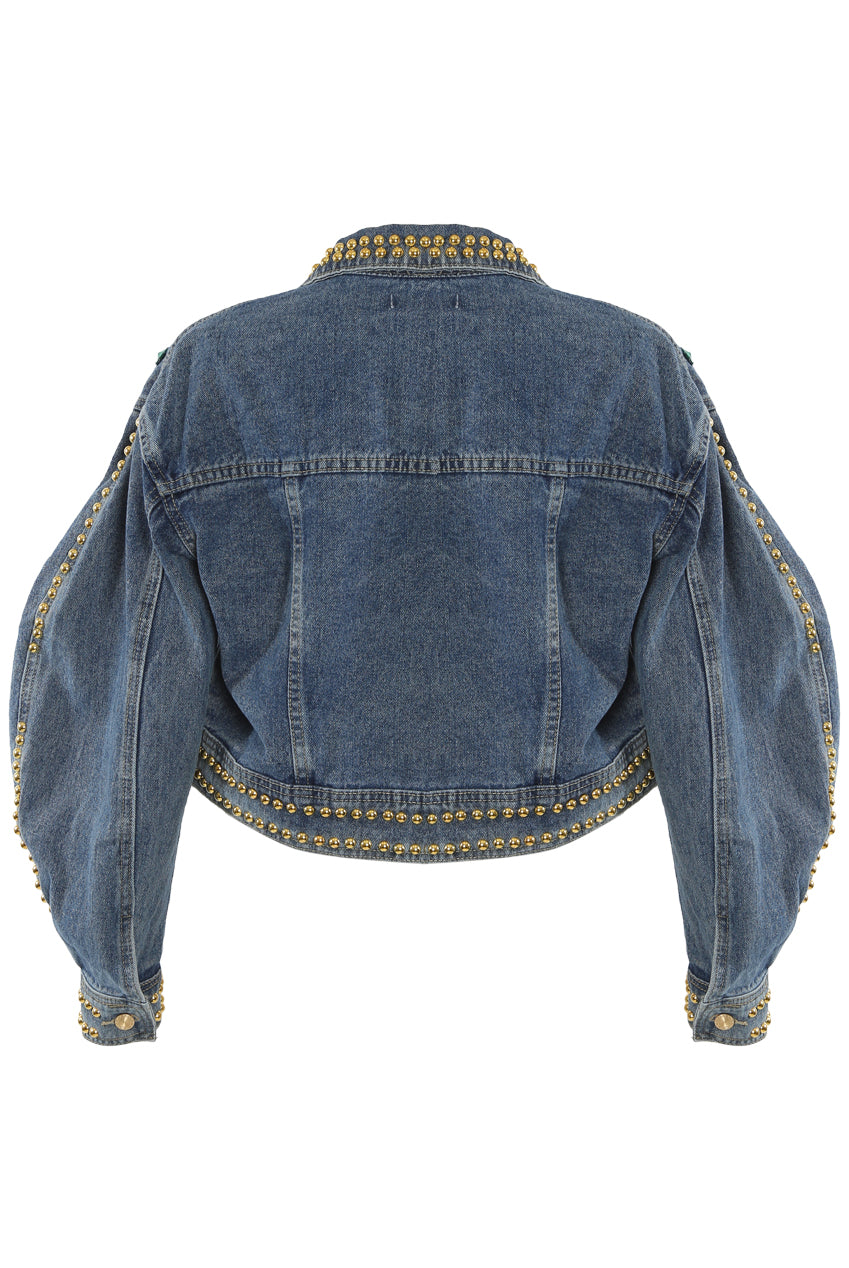 Denim Rivet Rhinestone Jacket