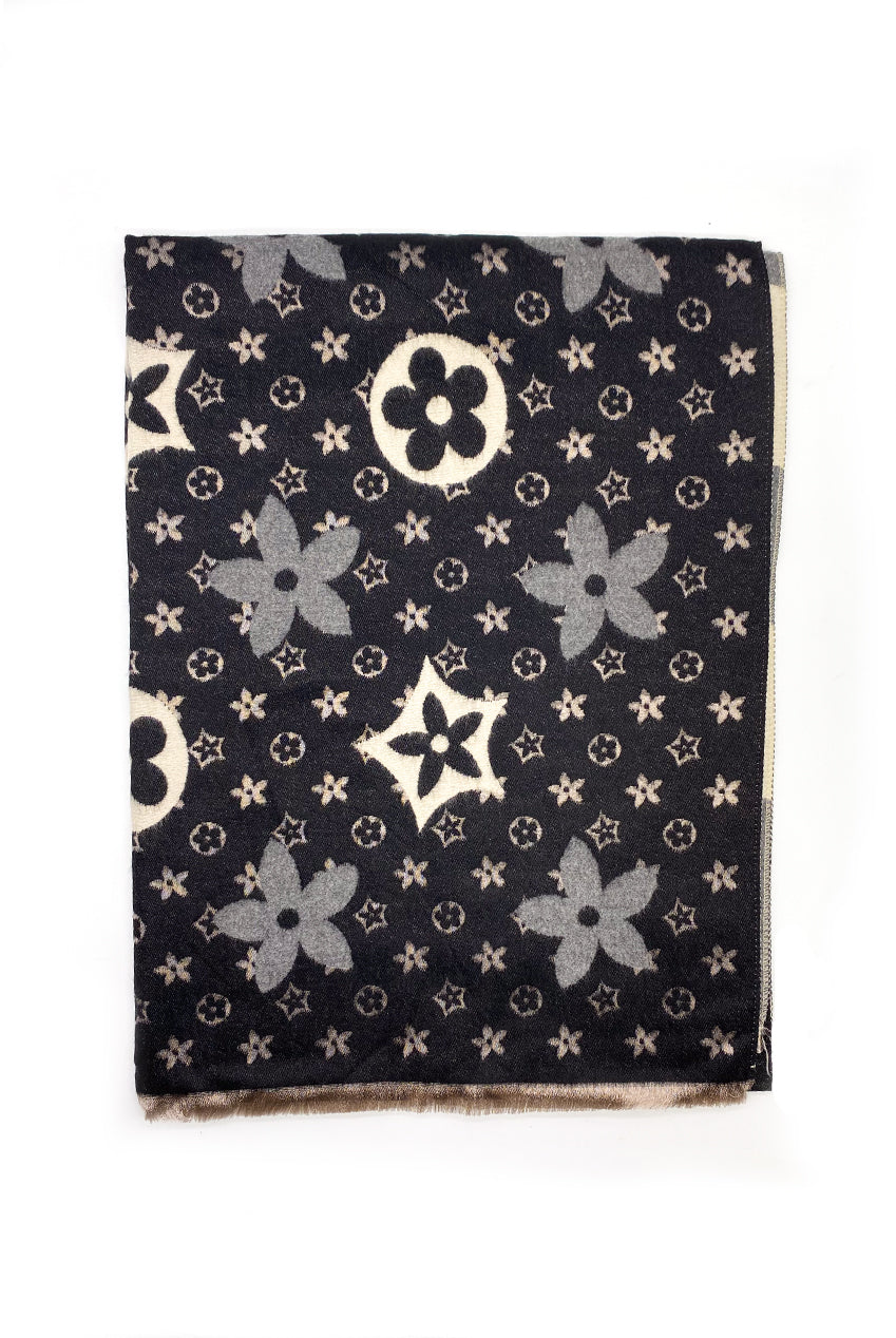 Floral Monogram Scarf