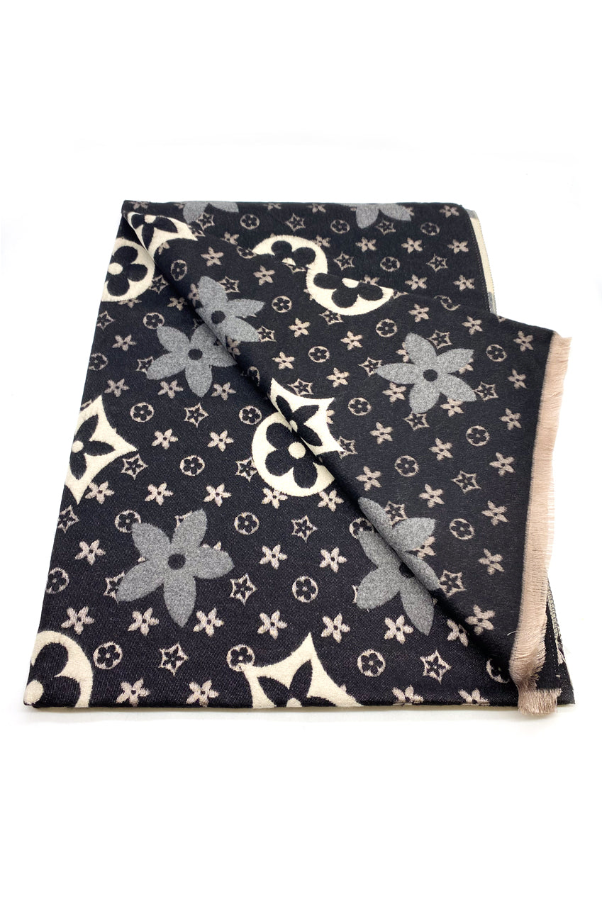 Floral Monogram Scarf
