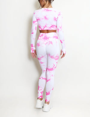 Tie Dye Tops And Leggings Set