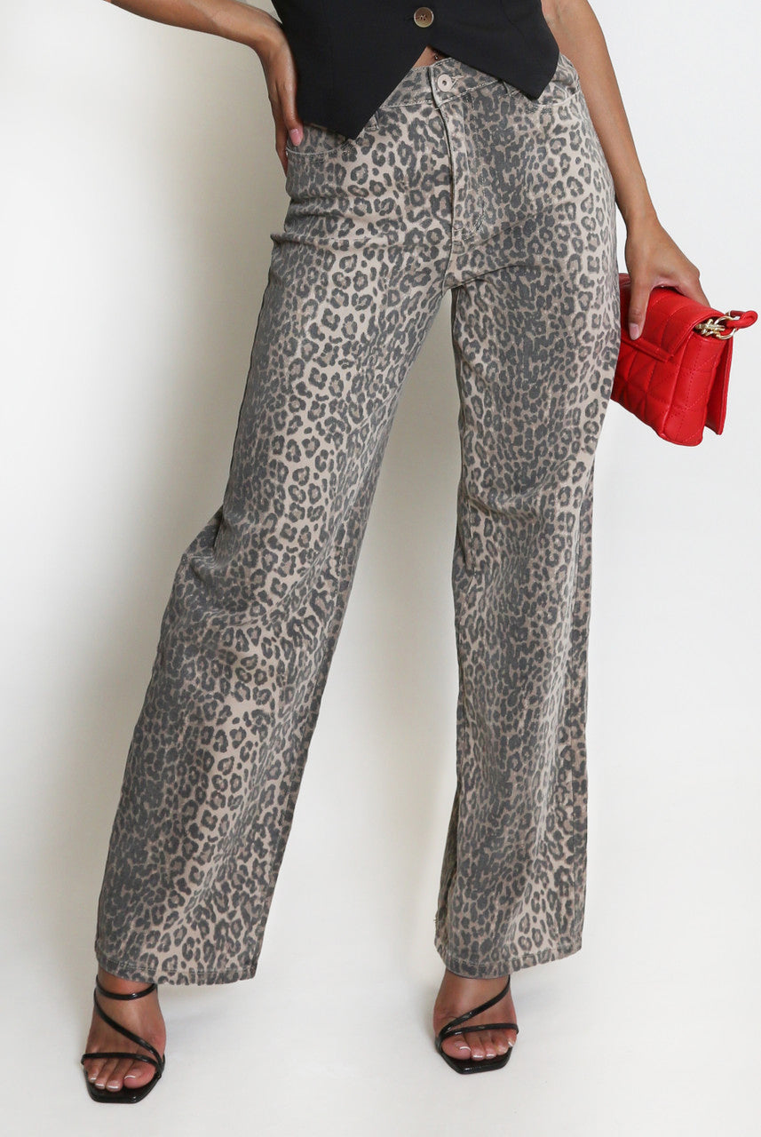 Leopard Dad Fit Jeans