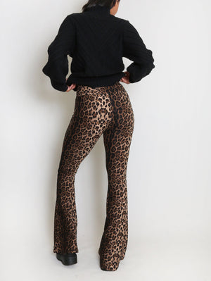 Leopard Bell Bottom Legging