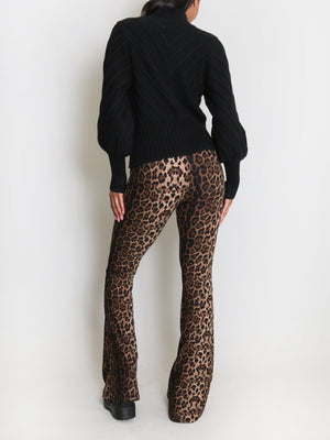 Leopard Bell Bottom Legging