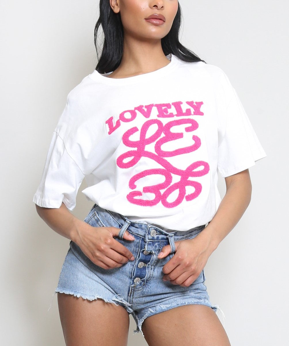 Lovely Slogan Print T-Shirt